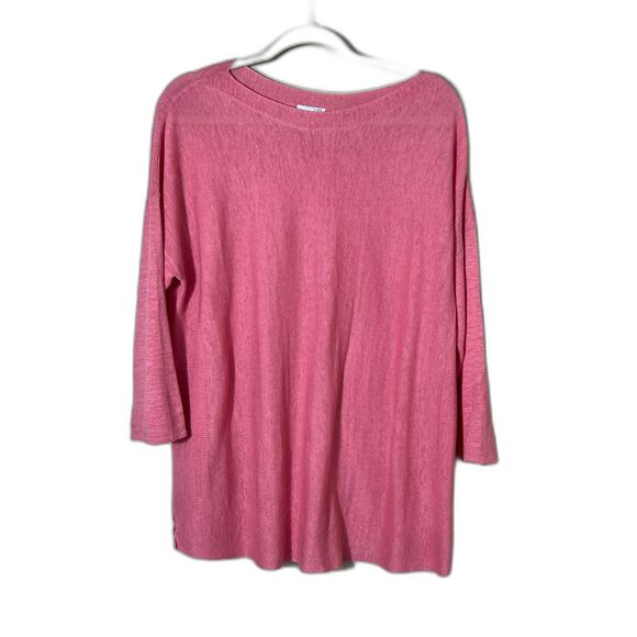 J.Jill Salmon Pink Linen Blend Knit Lightweight Sweater Size Large EUC - Picture 1 of 9